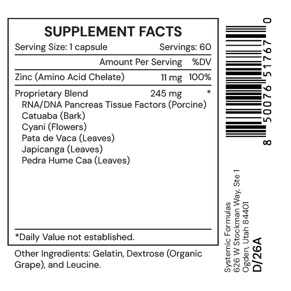P PANCREAS, 60 capsules