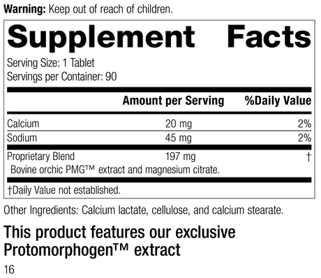 Orchic PMG®, 90 Tablets, Rev 15 Supplement Facts