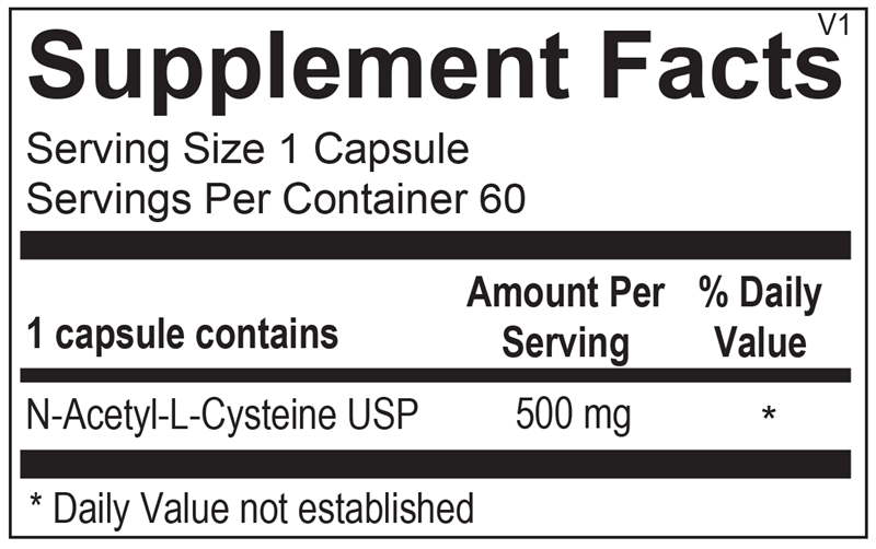Ortho- N-Acetyl Cysteine (NAC) 60 capsules