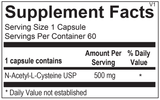 Ortho- N-Acetyl Cysteine (NAC) 60 capsules