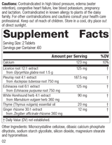 Broncafect, 60 Tablets, Rev 02 Supplement Facts