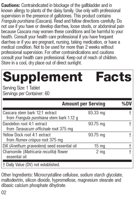 Colax, 60 Tablets Rev 01 Supplement Facts