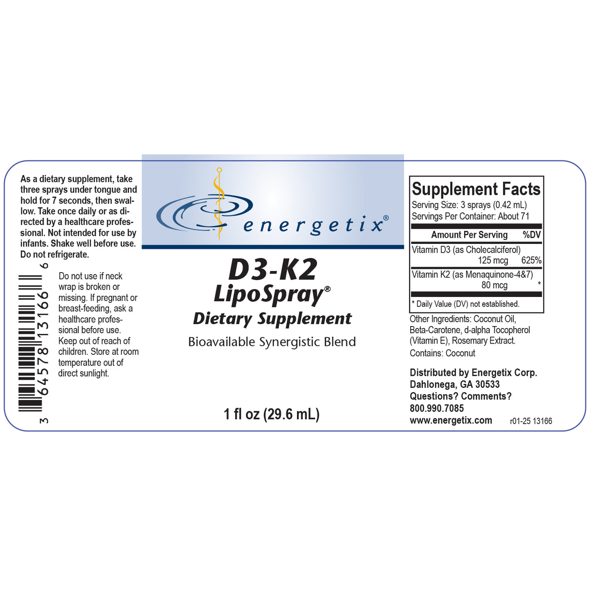 D3 K2 LIPO SPRAY 1oz   