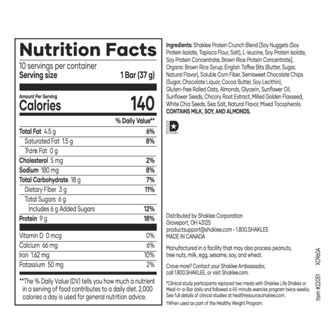 Shaklee Toffee & Chocolate Crunch